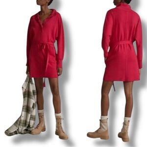 Anthropologie Daily Practice Pink Belted Oversized Sweater Dress Small